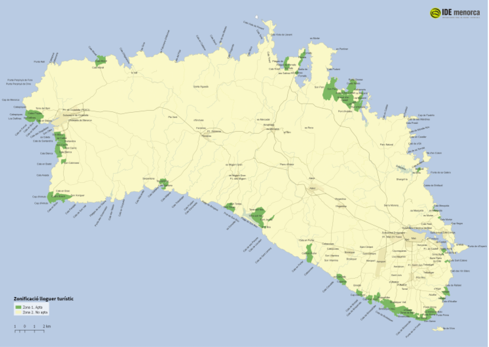 Delimitación provisional Menorca