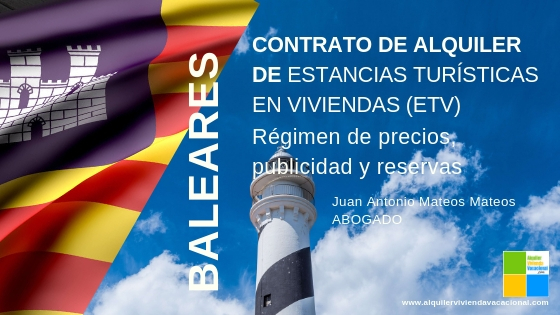 Baleares: contrato de alquiler de estancias turísticas en viviendas (ETV)