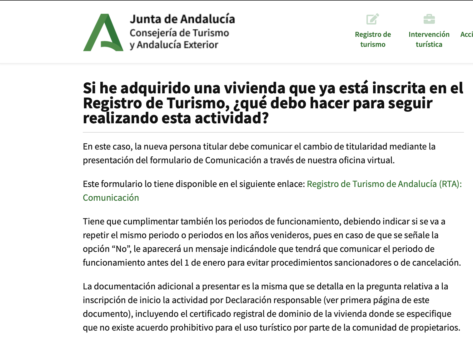 Web Junta de Andalucía